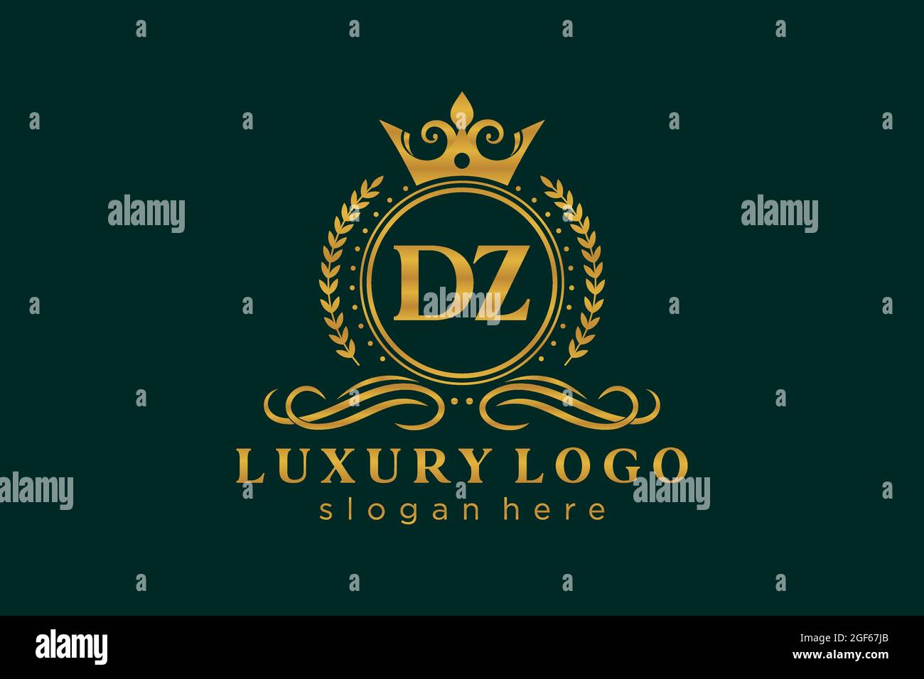 DZ Letter Royal Luxury Logo template in vector art for Restaurant ...