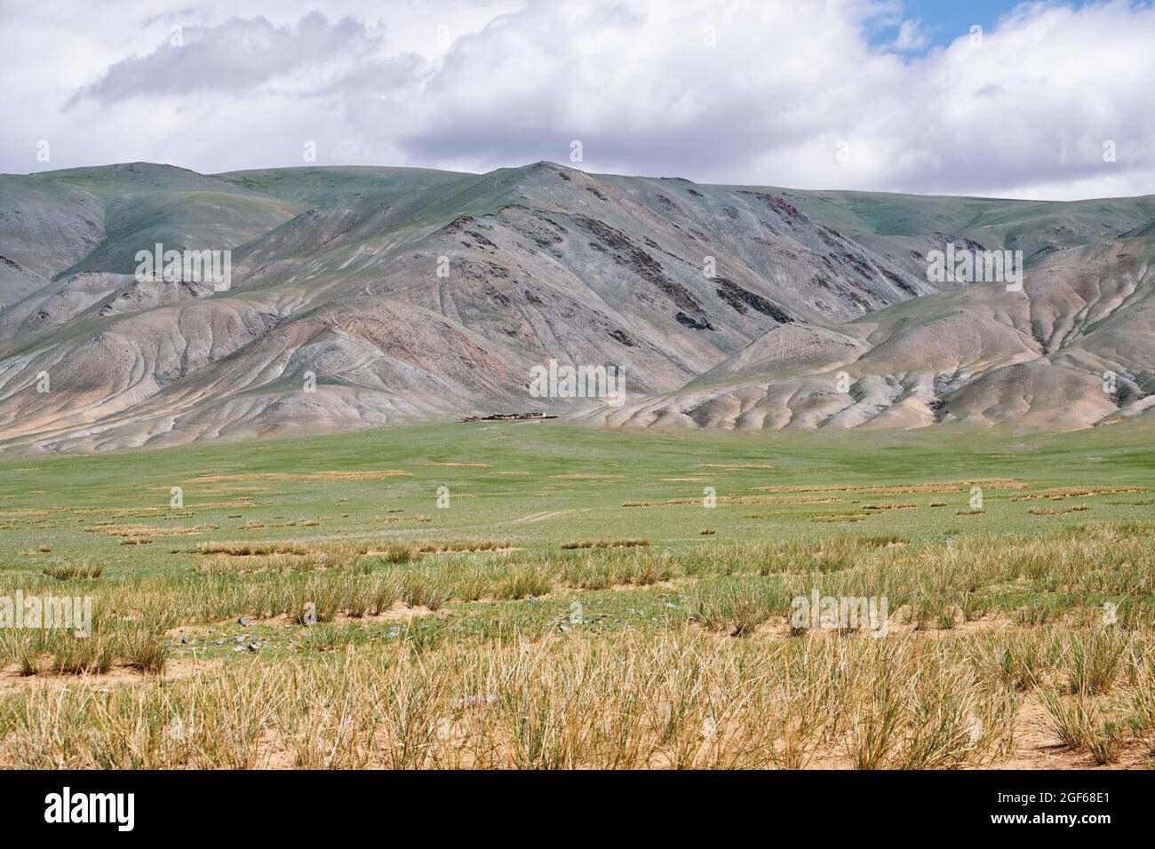 Mongolian mountain natural landscapes near lake Tolbo-Nuur in north Mongolia. Stock Photo