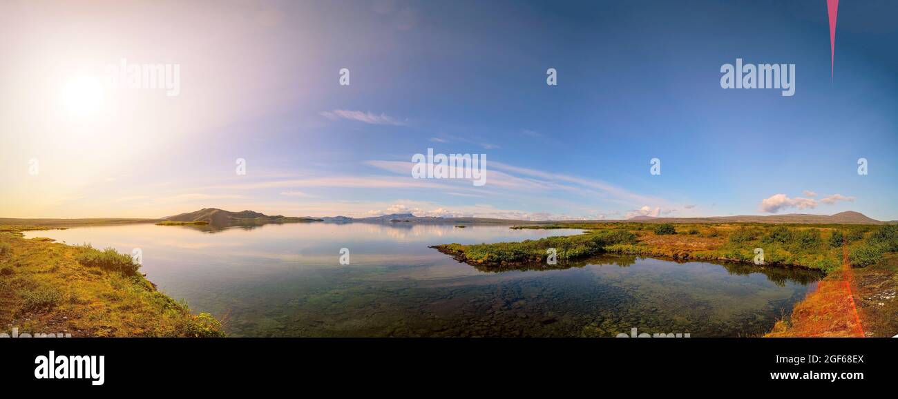 Calm lake in iceland landscape Stock Photo