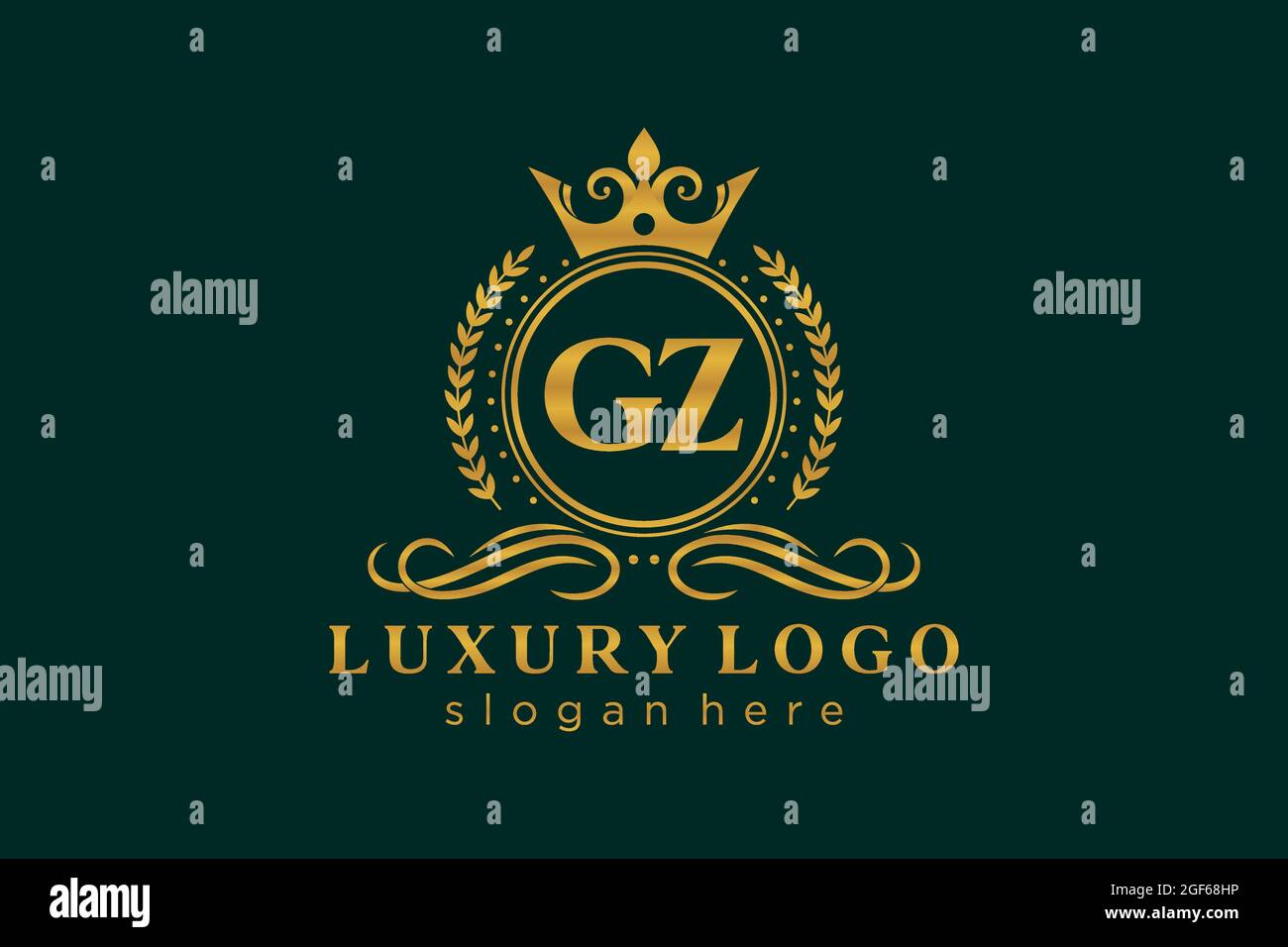 GZ Letter Royal Luxury Logo template in vector art for Restaurant ...