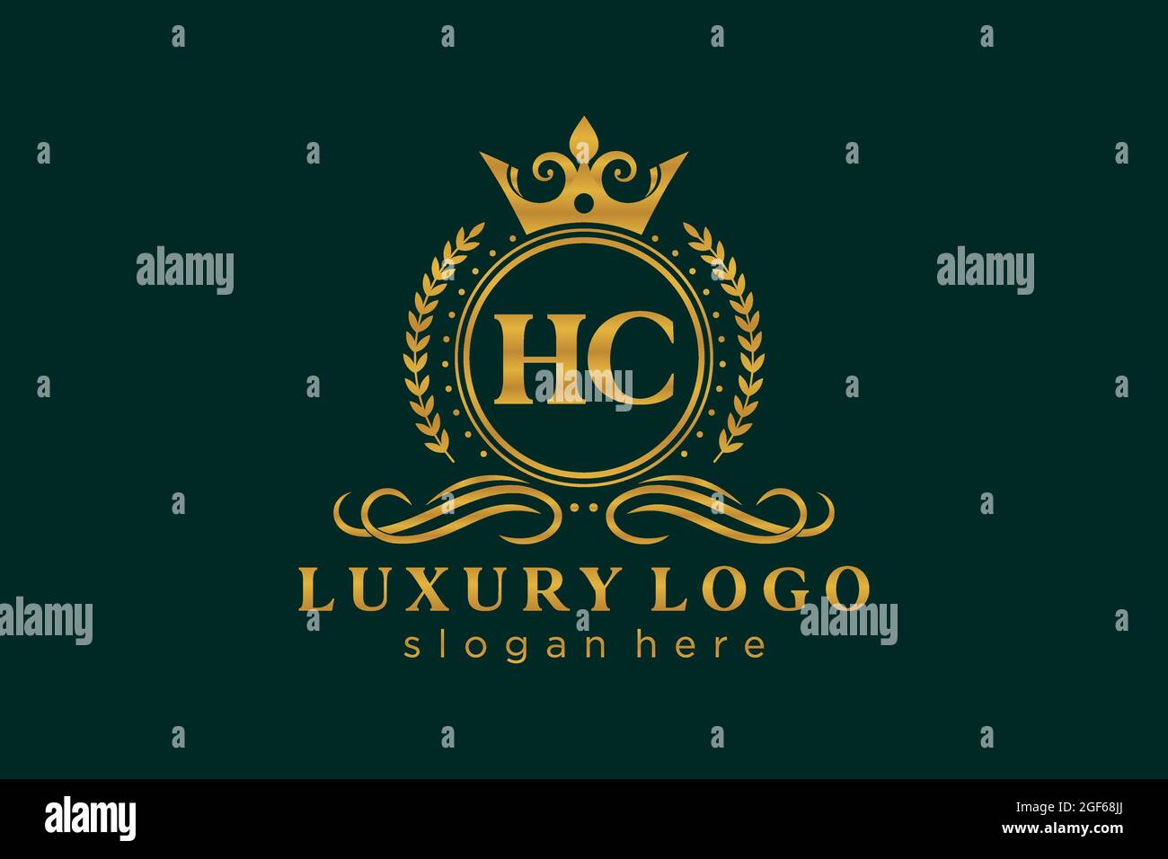 HC Letter Royal Luxury Logo template in vector art for Restaurant ...