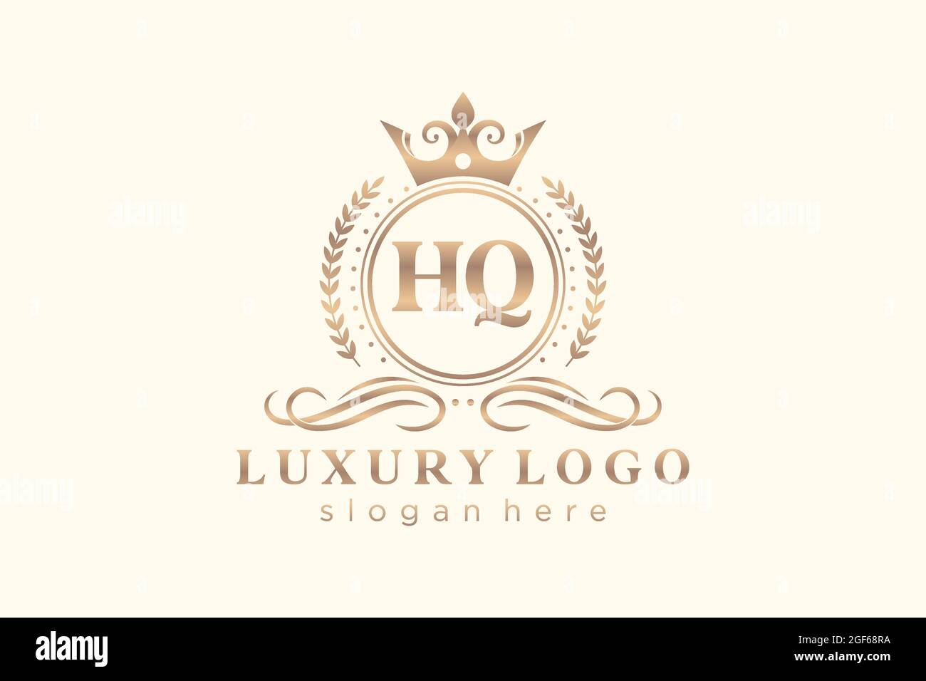 HQ Letter Royal Luxury Logo template in vector art for Restaurant ...