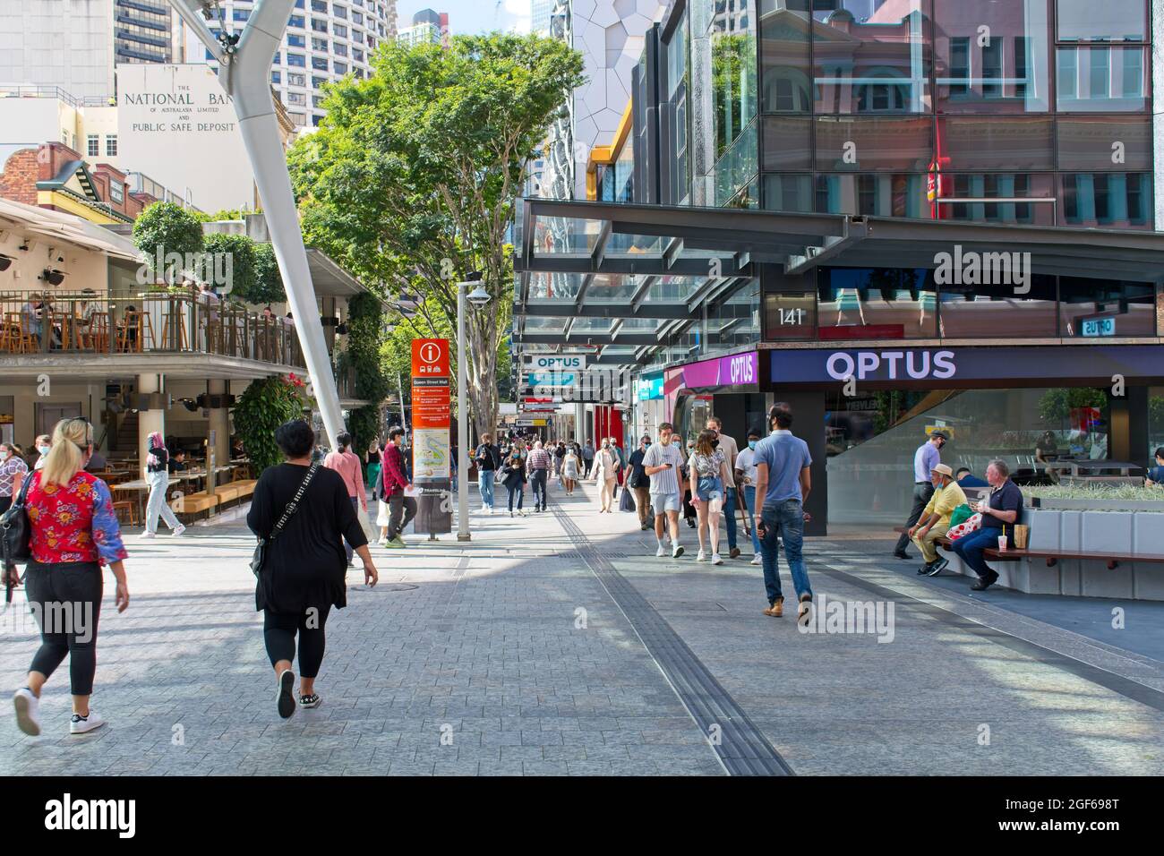 People wearing face masks in downtown Brisbane Stock Photo Alamy