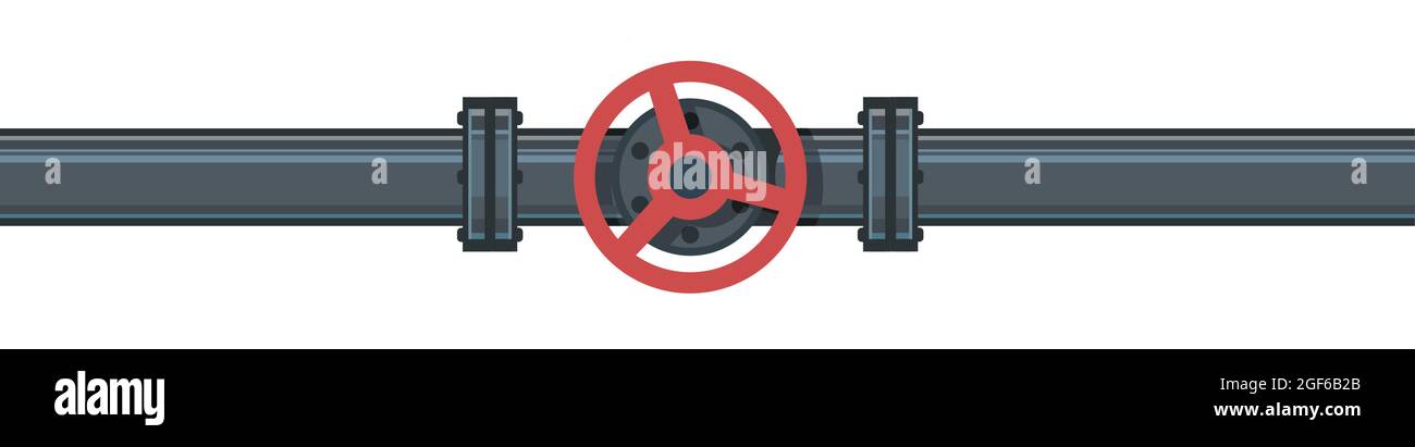 Pipeline tap. Water fittings. Pipeline for various purposes. Illustration isolated on background vector Stock Vector