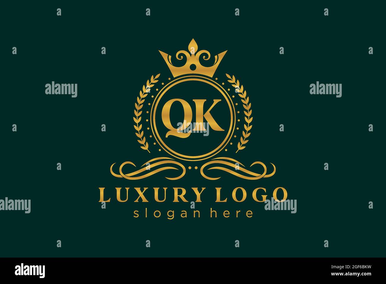 QK Letter Royal Luxury Logo template in vector art for Restaurant ...