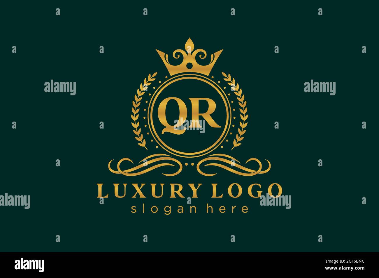 QR Letter Royal Luxury Logo template in vector art for Restaurant ...