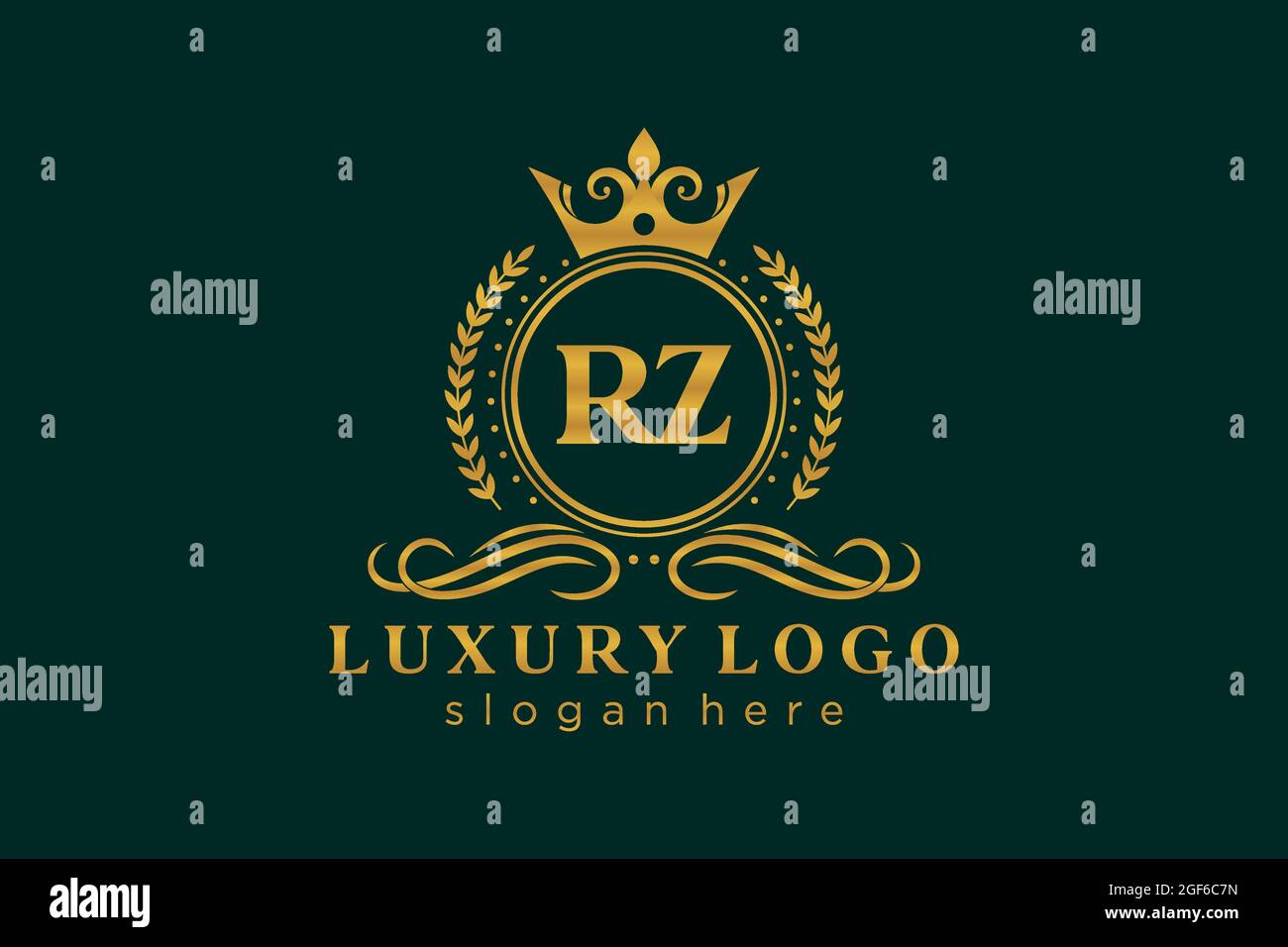 RZ Letter Royal Luxury Logo template in vector art for Restaurant ...