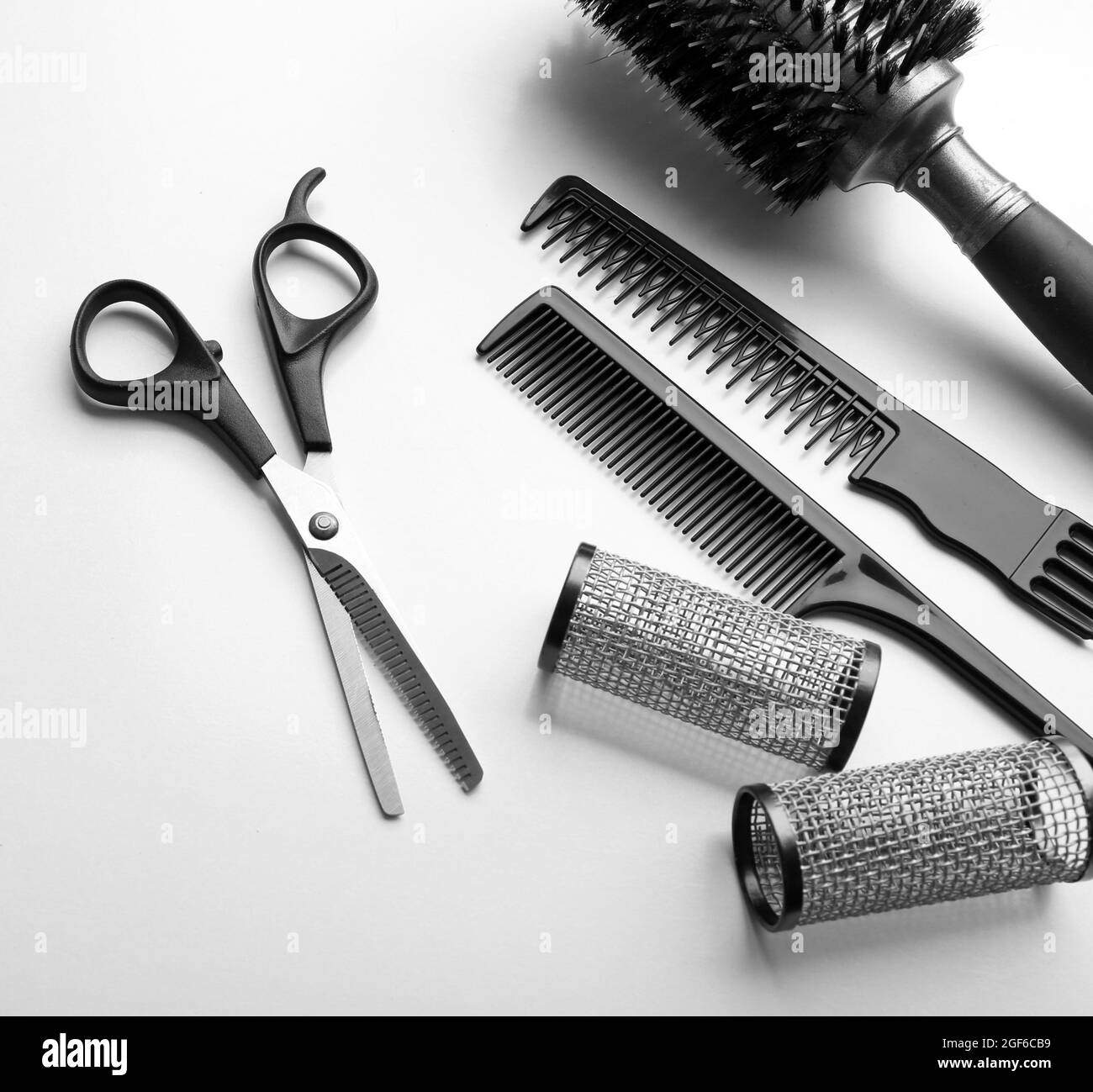 Professional hairdressing equipment isolated on white Stock Photo Alamy