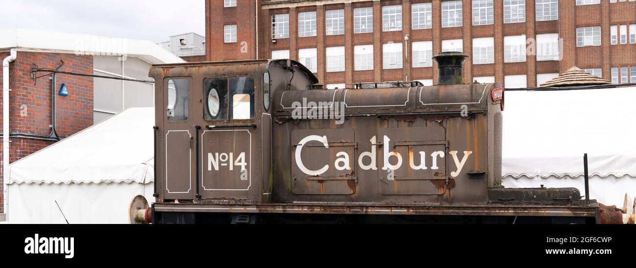 Old shunting train engine on display Stock Photo