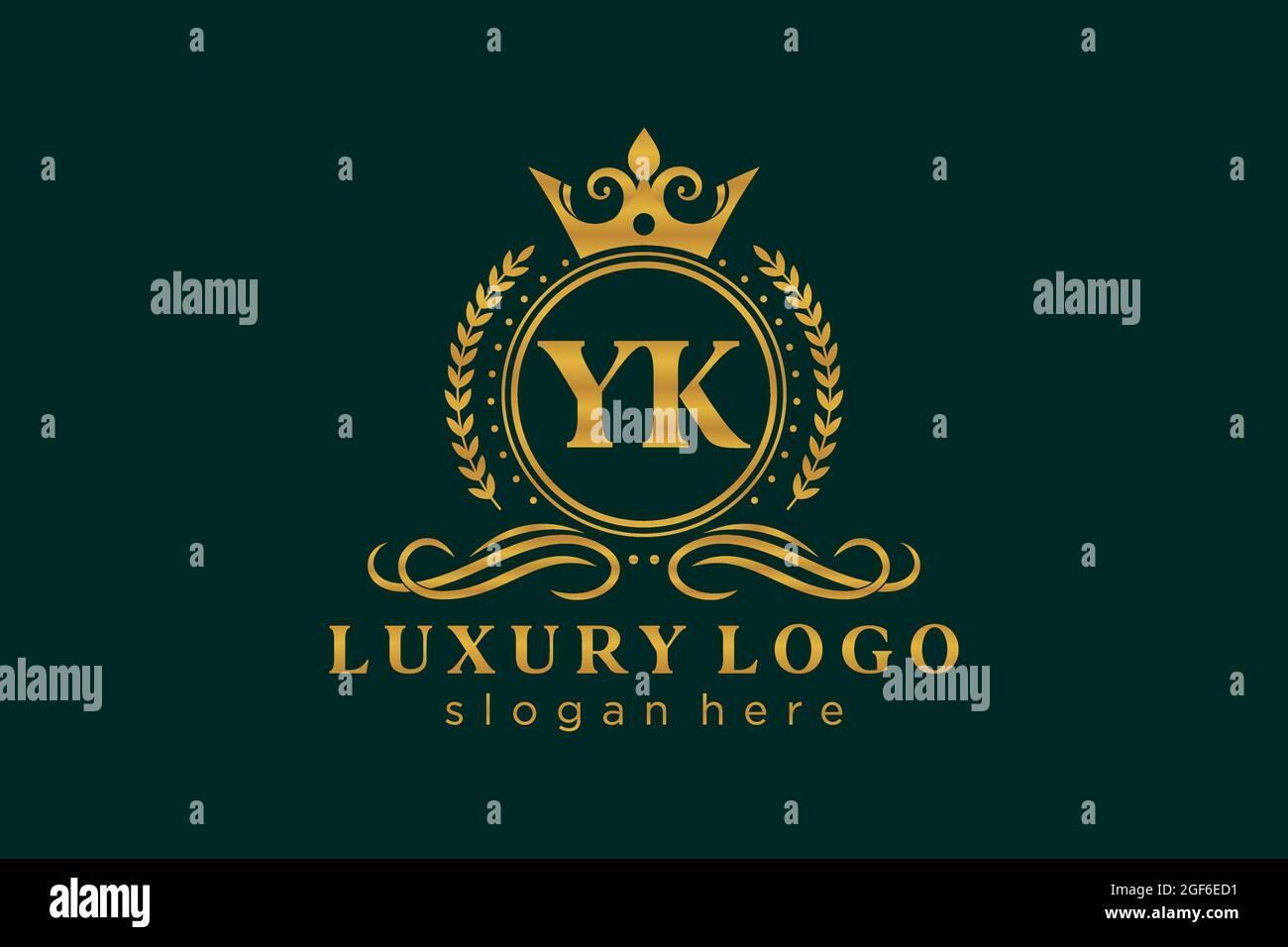 YK Letter Royal Luxury Logo template in vector art for Restaurant ...