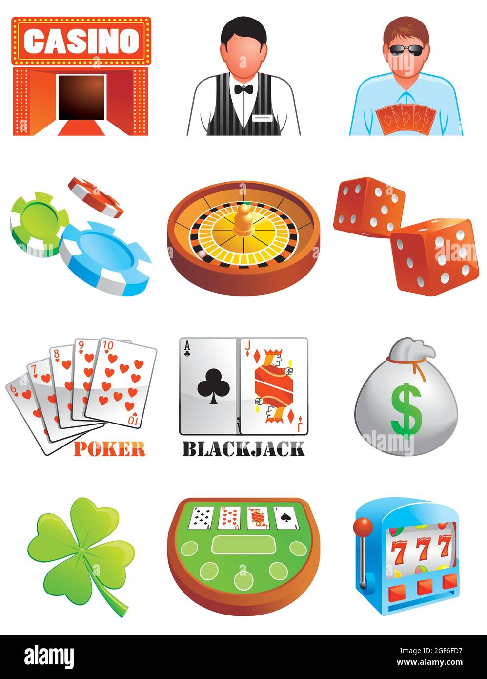 Vector illustration Casino icons Stock Vector