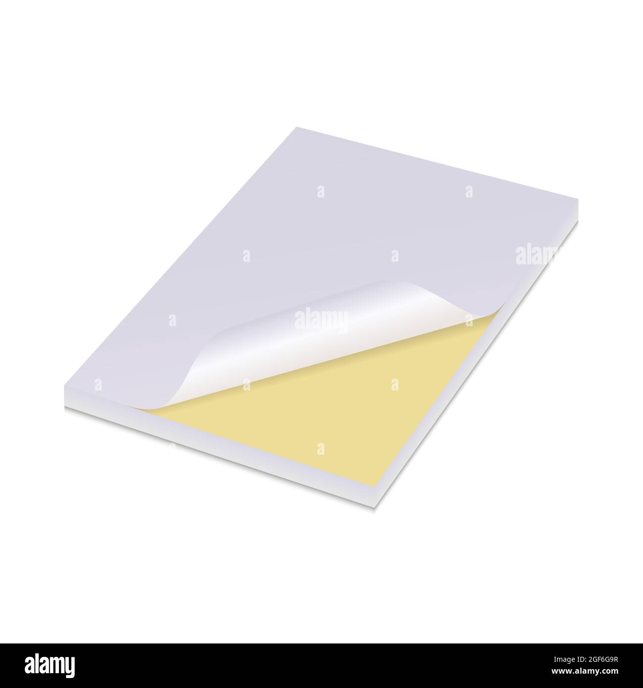 White paper sticker yellow postit note sticky adhesive blank Vector