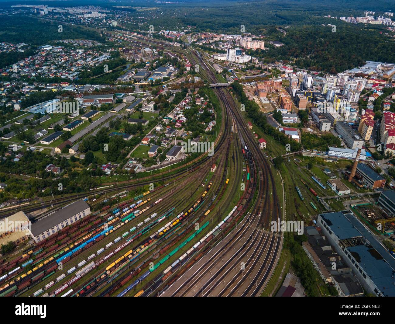 Aerial view railroad hub hi-res stock photography and images - Alamy