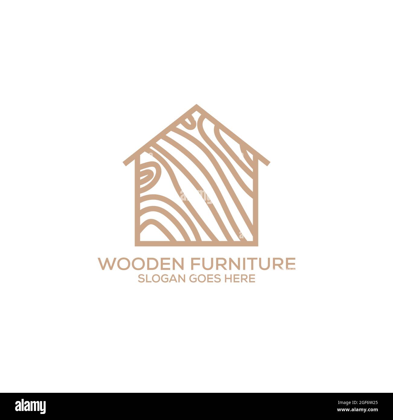 Wooden furniture logo design, can be used as interior designs, brand identity, company logo, icons, or others. Stock Vector