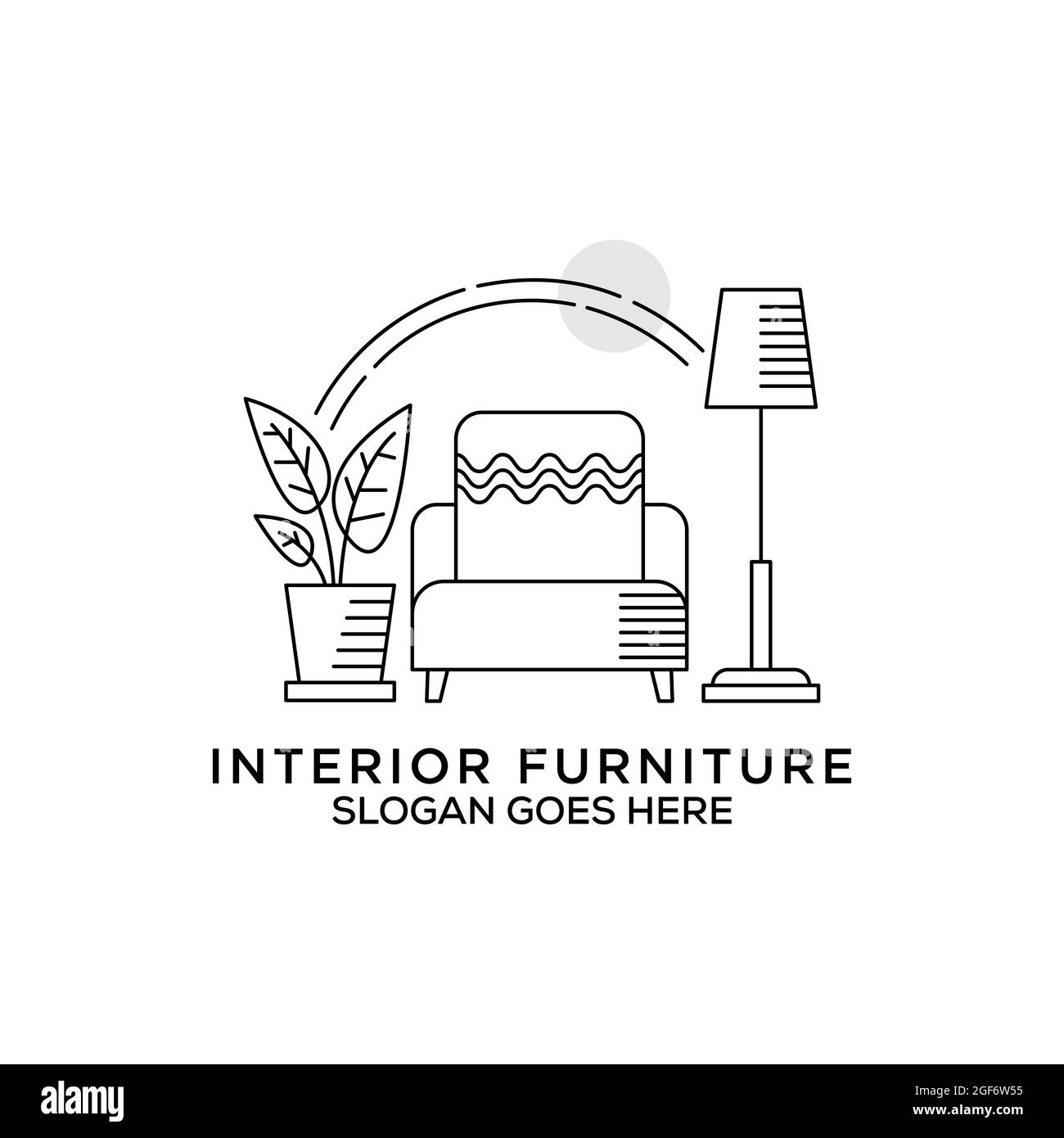 minimalist interior furniture logo design vector, can be used as signs