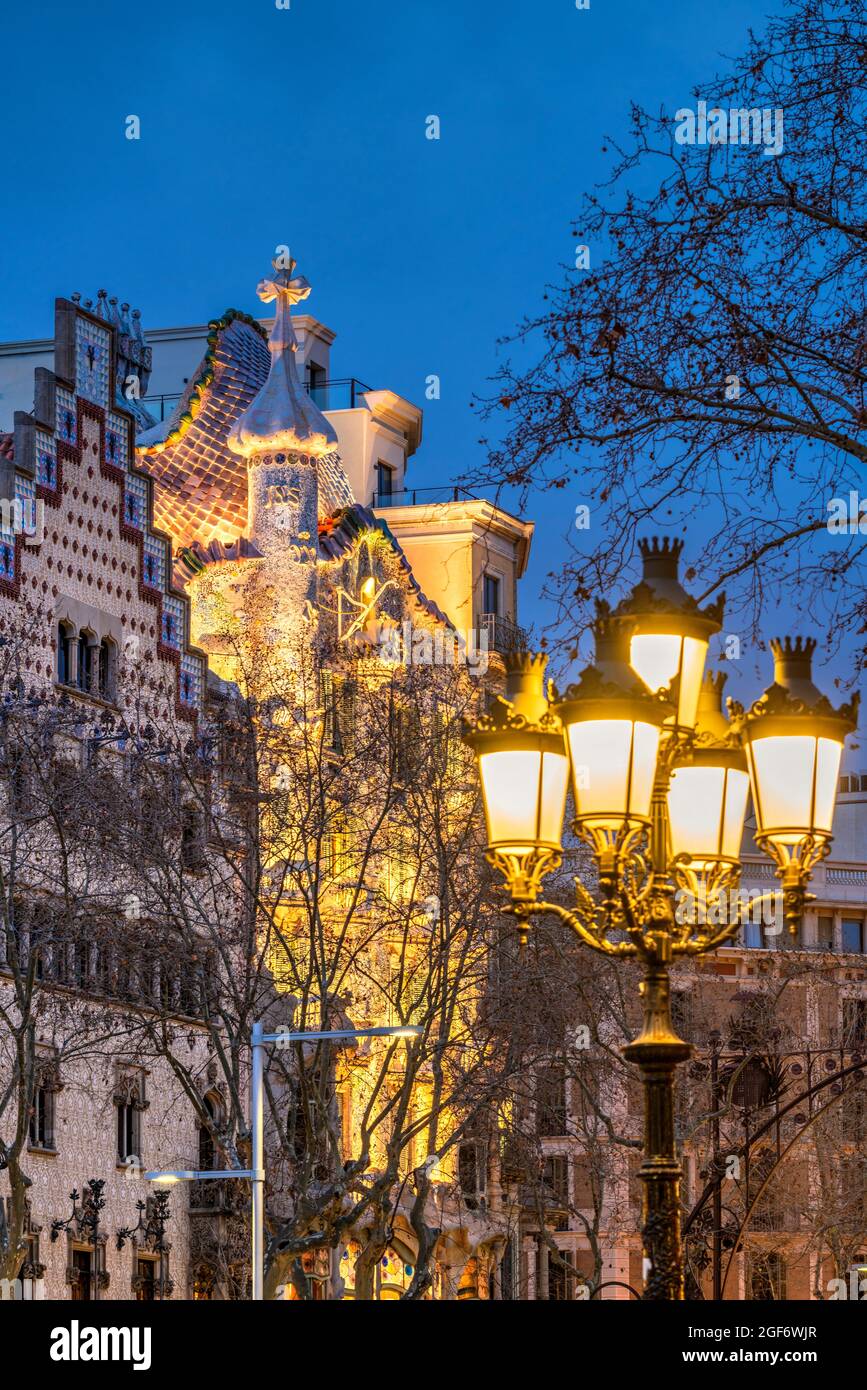 Gaudi's Casa Batllo, Barcelona, Catalonia, Spain Stock Photo