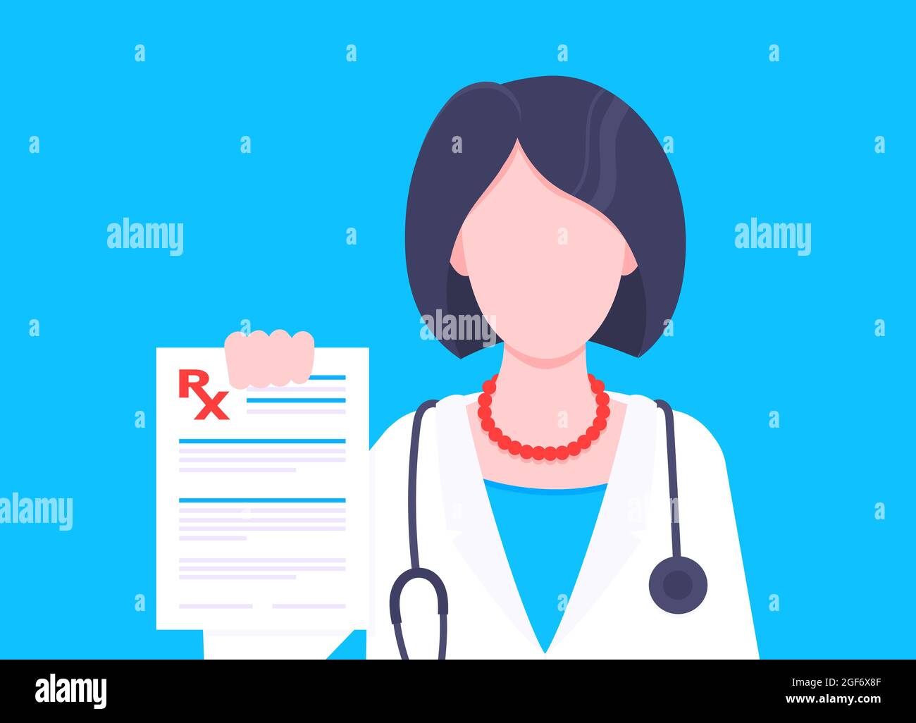 Medical rx form prescription flat style design vector illustration