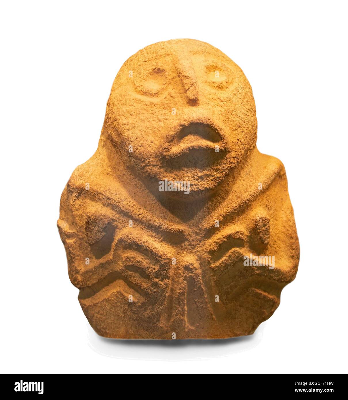 Prehistorical Sculptures Ancient Culture, Lepenski Vir. Close up Stock