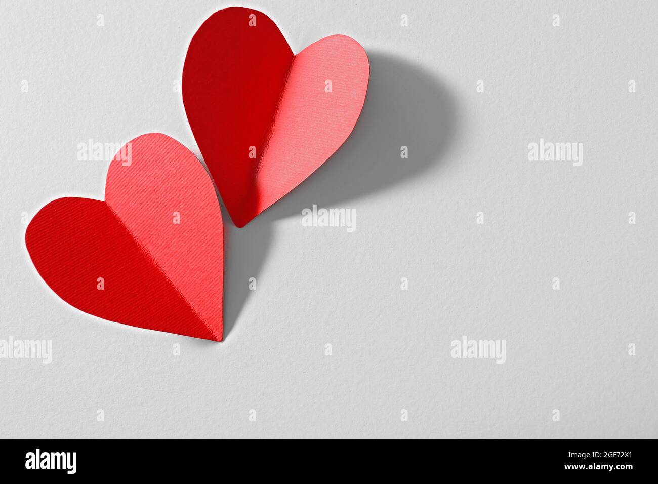 Red paper heart isolated on white background with copy space Stock ...