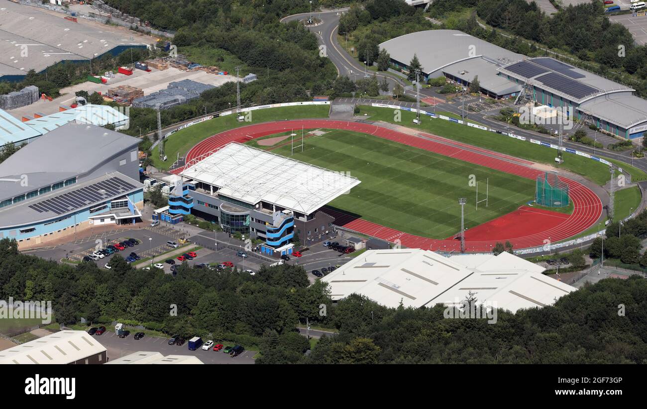 aerial view of the South Leeds Stadium and the John Charles Centre For Sport, 5-a-side Pitches Stock Photo