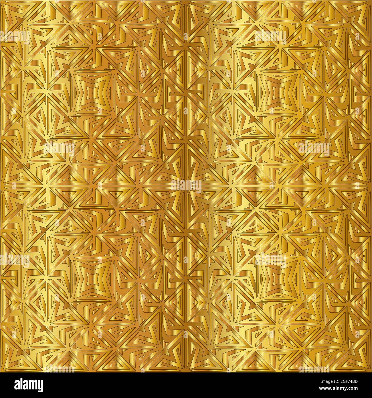 Geometric vector pattern with yellow and white gradient. gold ornament ...