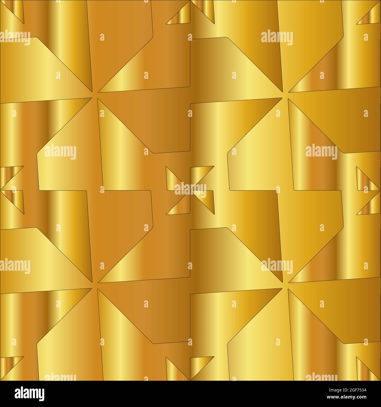 Geometric vector pattern with yellow and white gradient. gold ornament ...