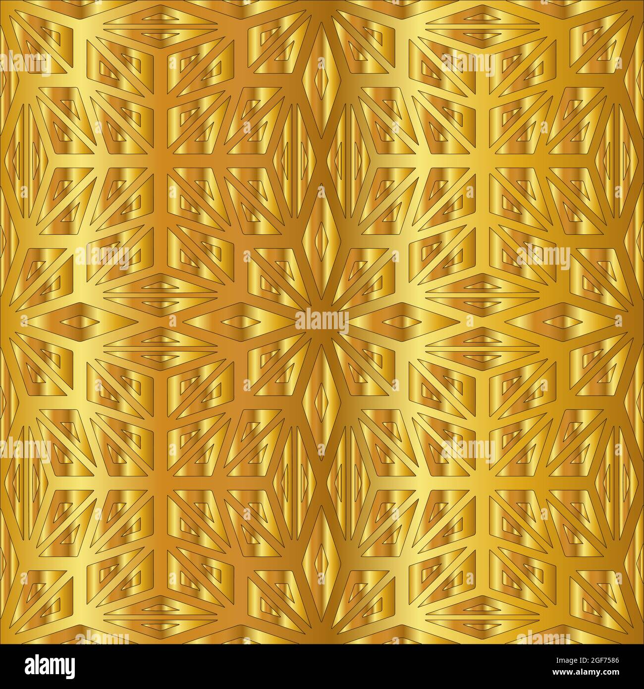 Geometric vector pattern with yellow and white gradient. gold ornament ...