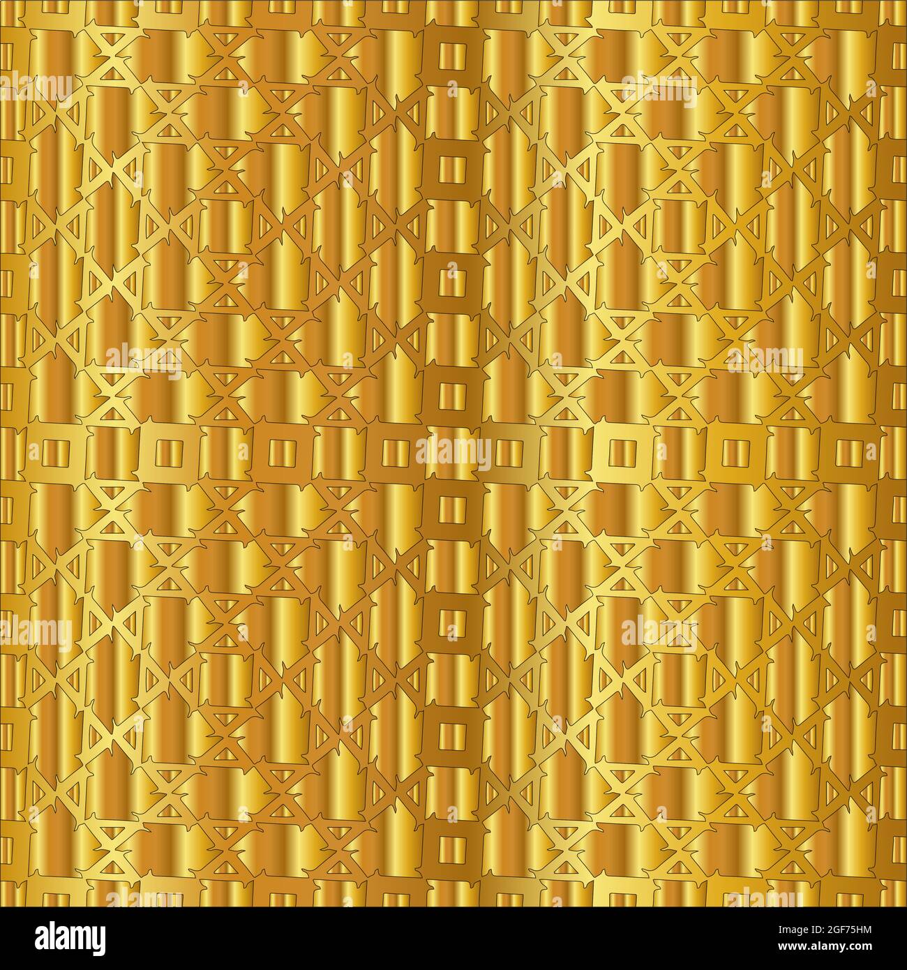 Geometric vector pattern with yellow and white gradient. gold ornament ...