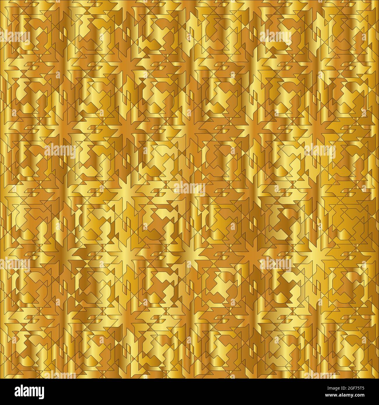 Geometric vector pattern with yellow and white gradient. gold ornament ...