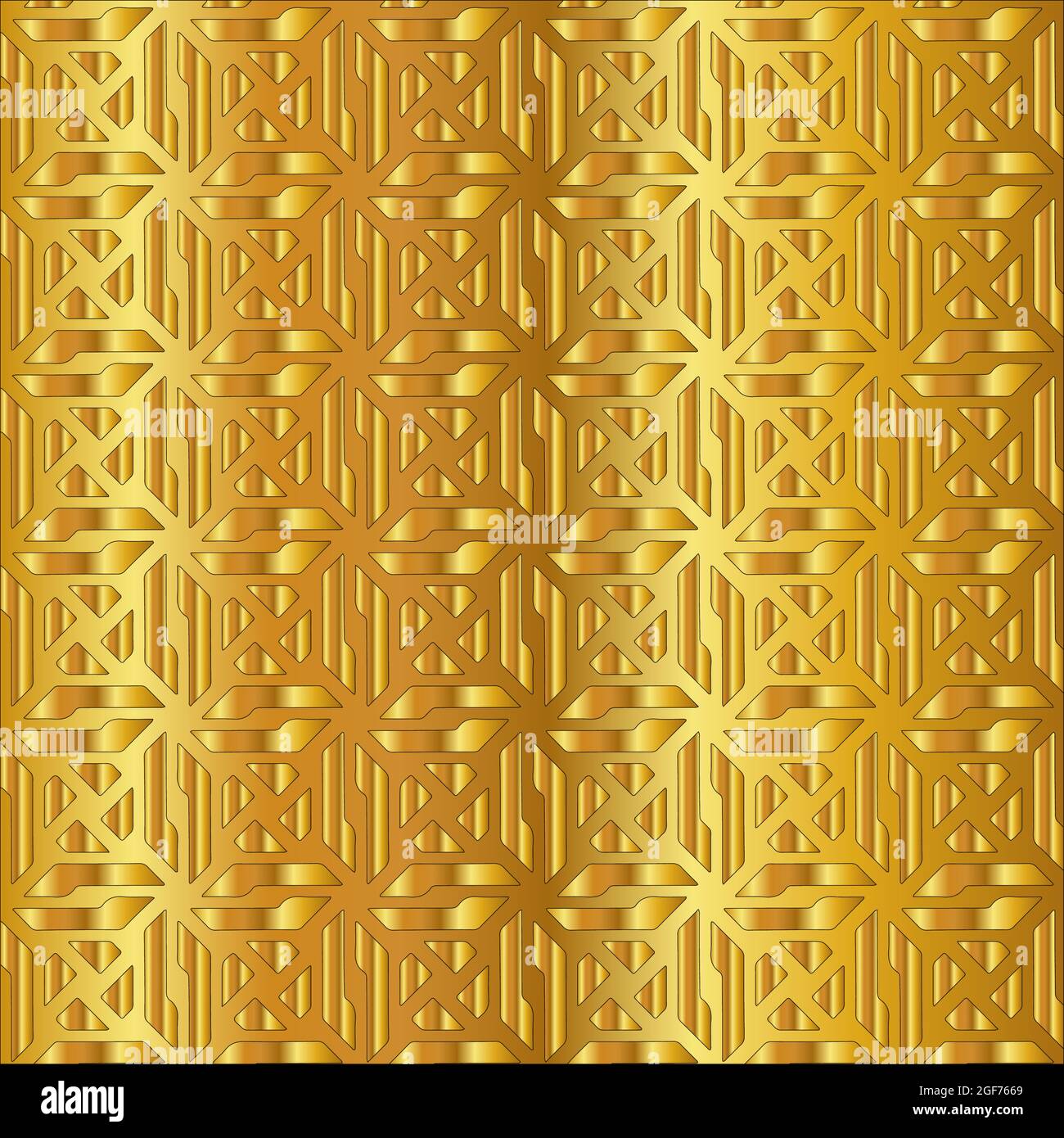 Geometric vector pattern with yellow and white gradient. gold ornament ...