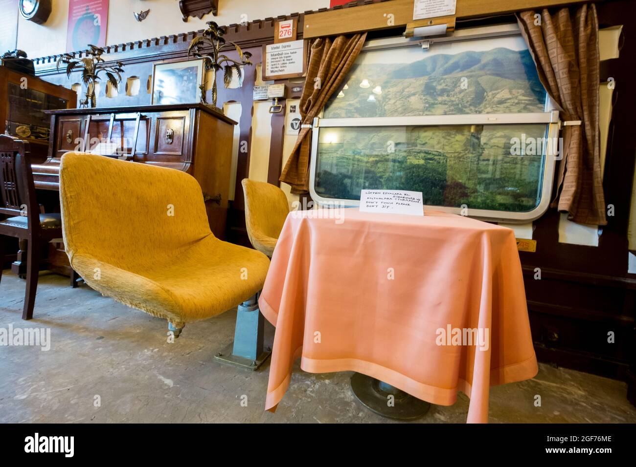 A train car recreation in the museum at Sirkeci railway station, the Eastern terminus of the