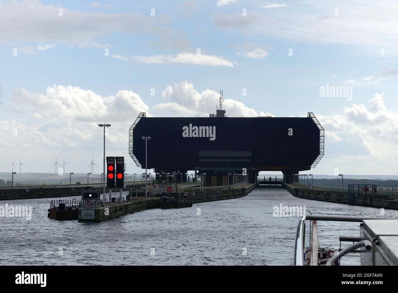 Strepy-Thieu ship lift, the world's second largest ship lift, Canal du Centre, Wallonia, Belgium Stock Photo