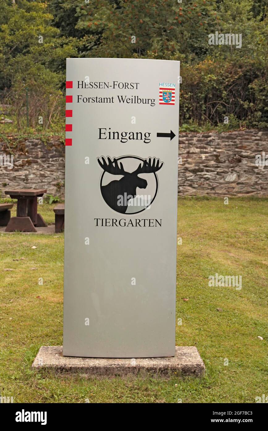 Entrance to the Weilburg Zoo, Hesse, Germany Stock Photo Alamy