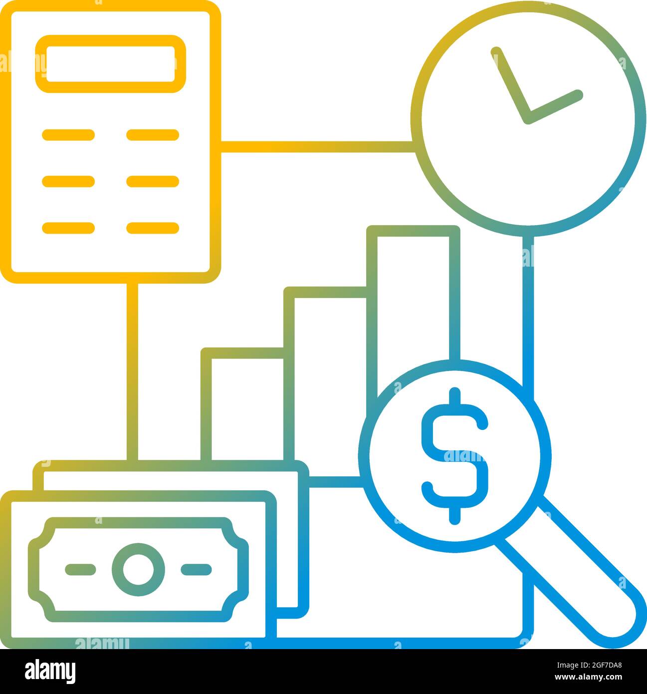 Financial management gradient linear vector icon Stock Vector