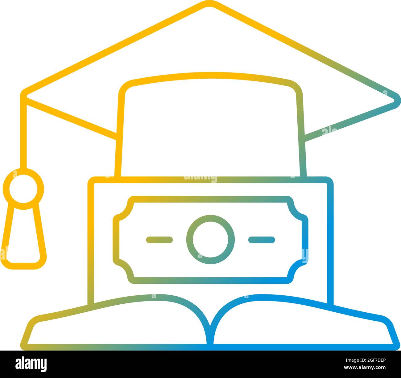 Education loan gradient linear vector icon Stock Vector