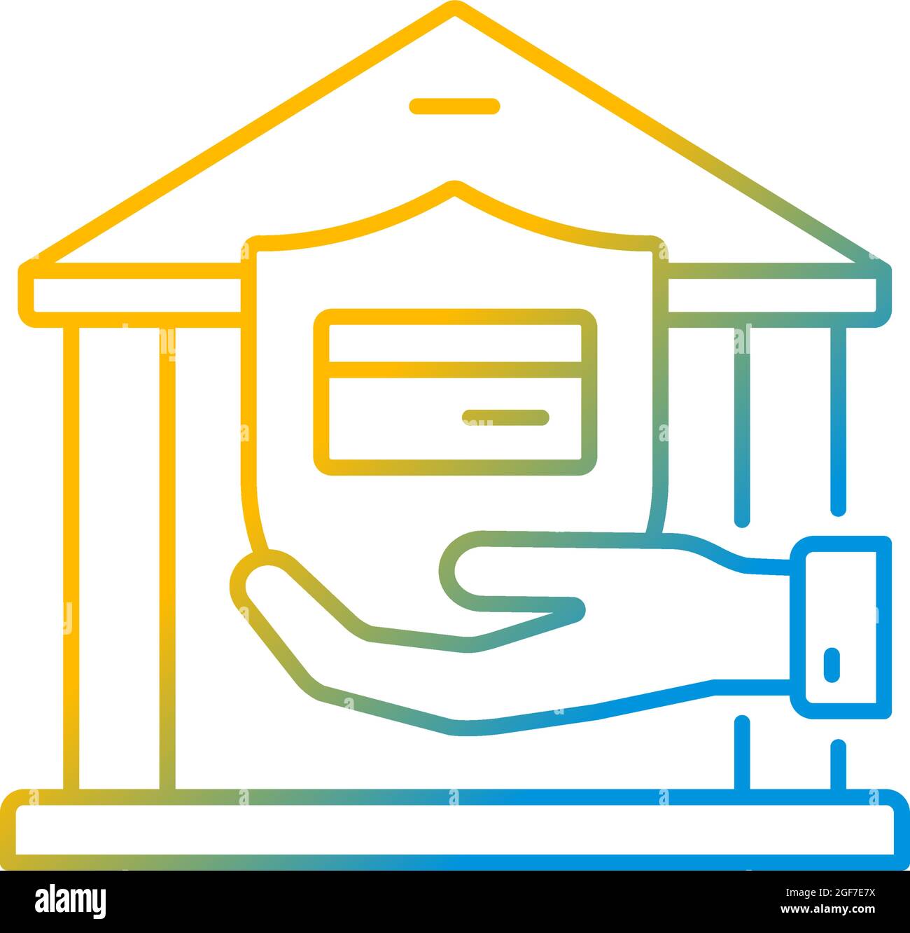 Bank account gradient linear vector icon Stock Vector