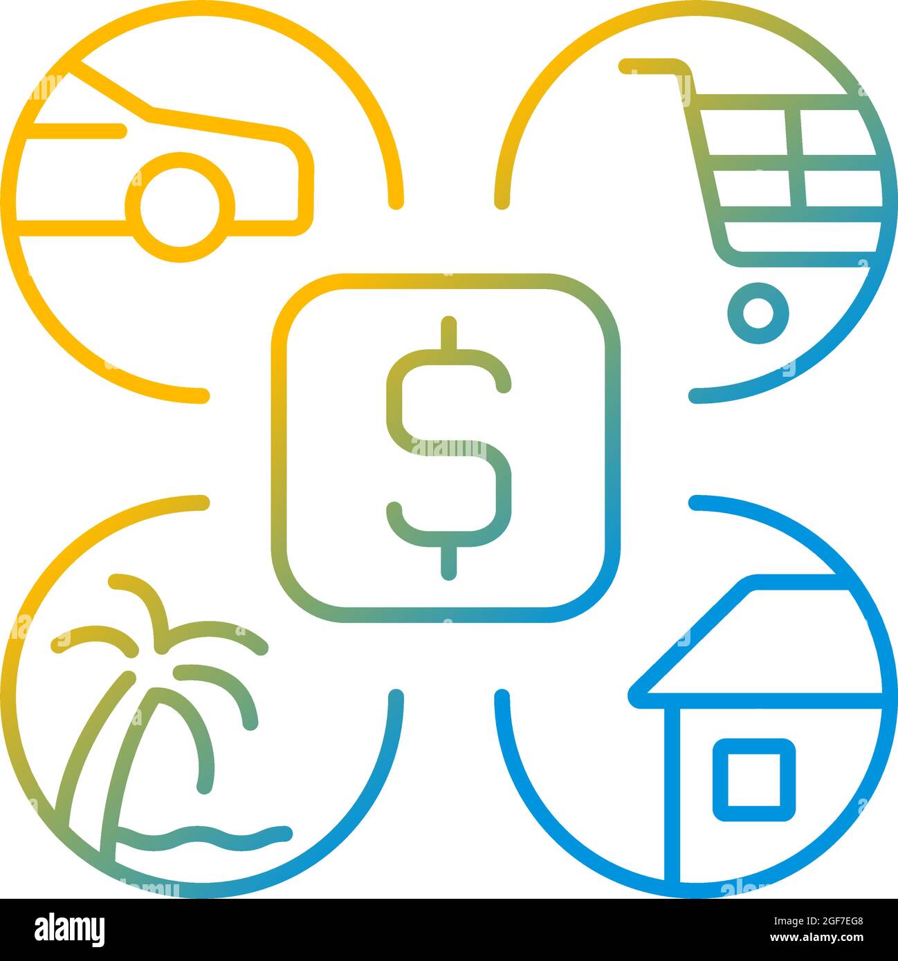 Budgeting gradient linear vector icon Stock Vector
