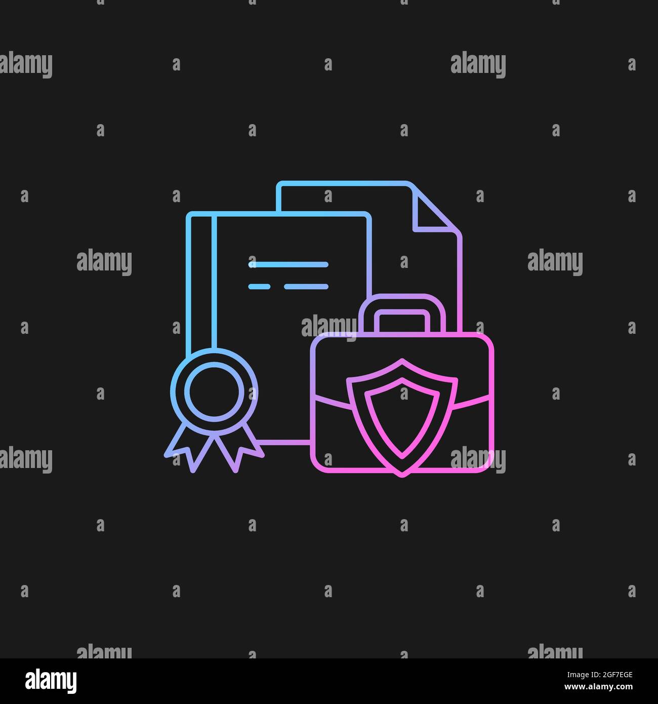 Business information gradient vector icon for dark theme Stock Vector