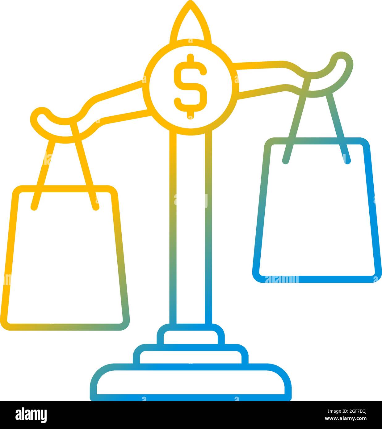 Comparison shopping gradient linear vector icon Stock Vector