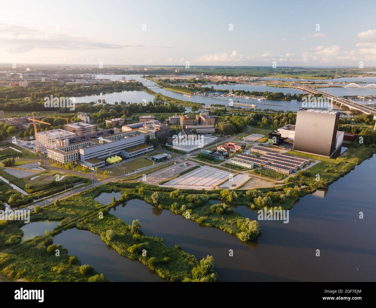 Amsterdam, 8th of August 2021, Aerial view of Amsterdam science park in  East part of amsterdam, university campus and datacenter fly over Stock  Photo - Alamy