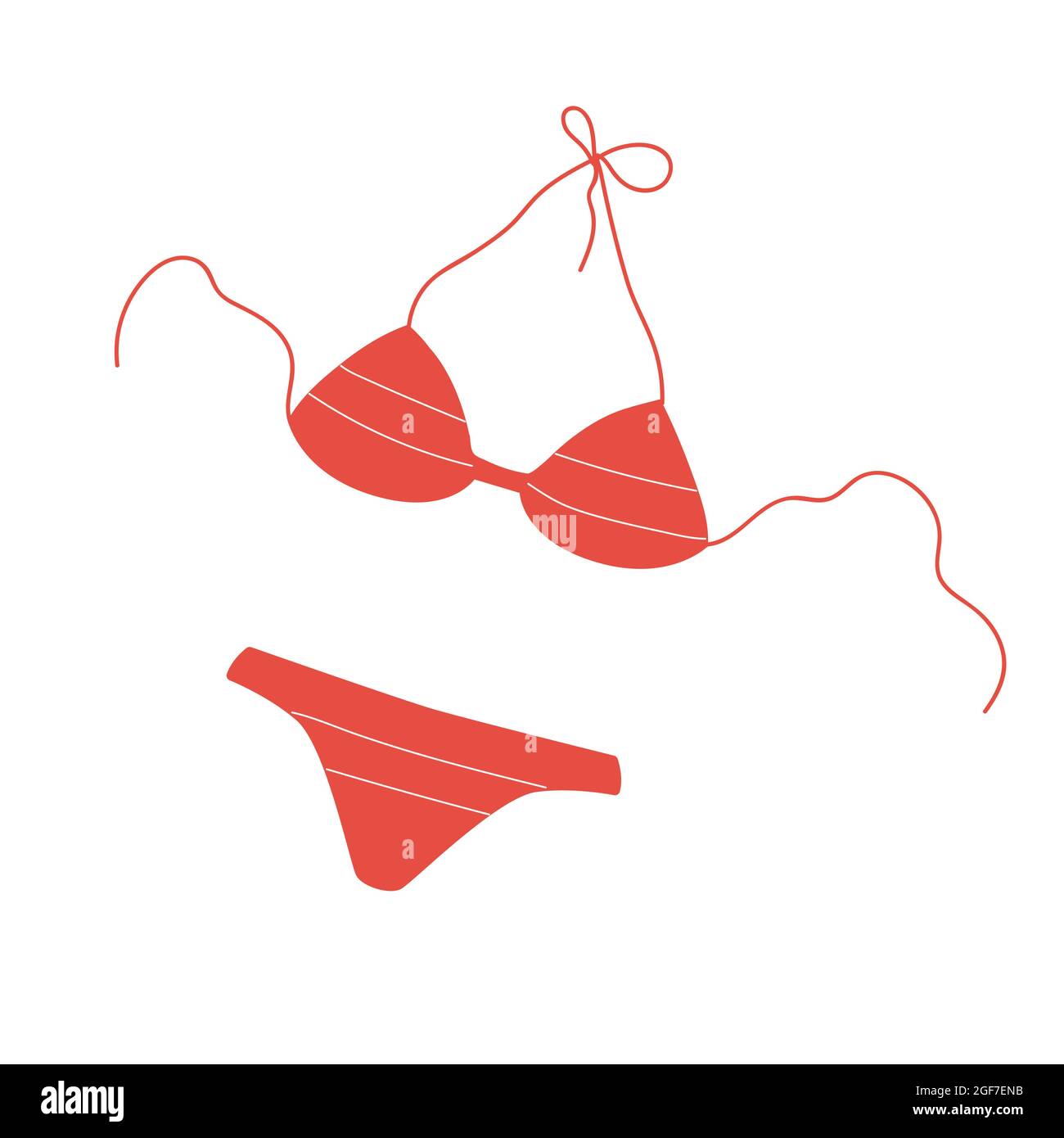 Swimsuit beauty accessory, summer beach vacation vector illustration.  Cartoon bikini swimsuit to sunbathe and swim in water pool, ocean or sea  isolated on white Stock Vector Image & Art - Alamy