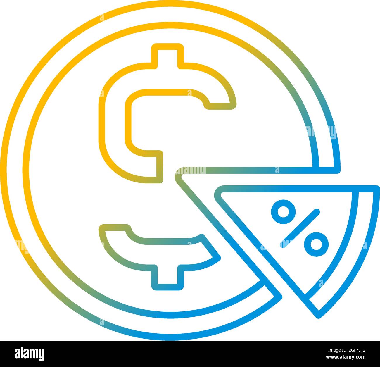 Taxation gradient linear vector icon Stock Vector