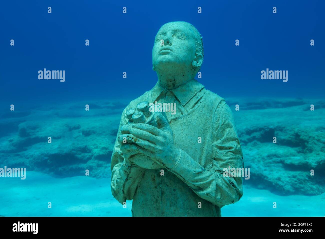 Museum of Underwater Sculpture Ayia Napa (MUSAN), Art work sculptor Jason deCaires Taylor. Mediterranean Sea, Ayia Napa, Cyprus Stock Photo