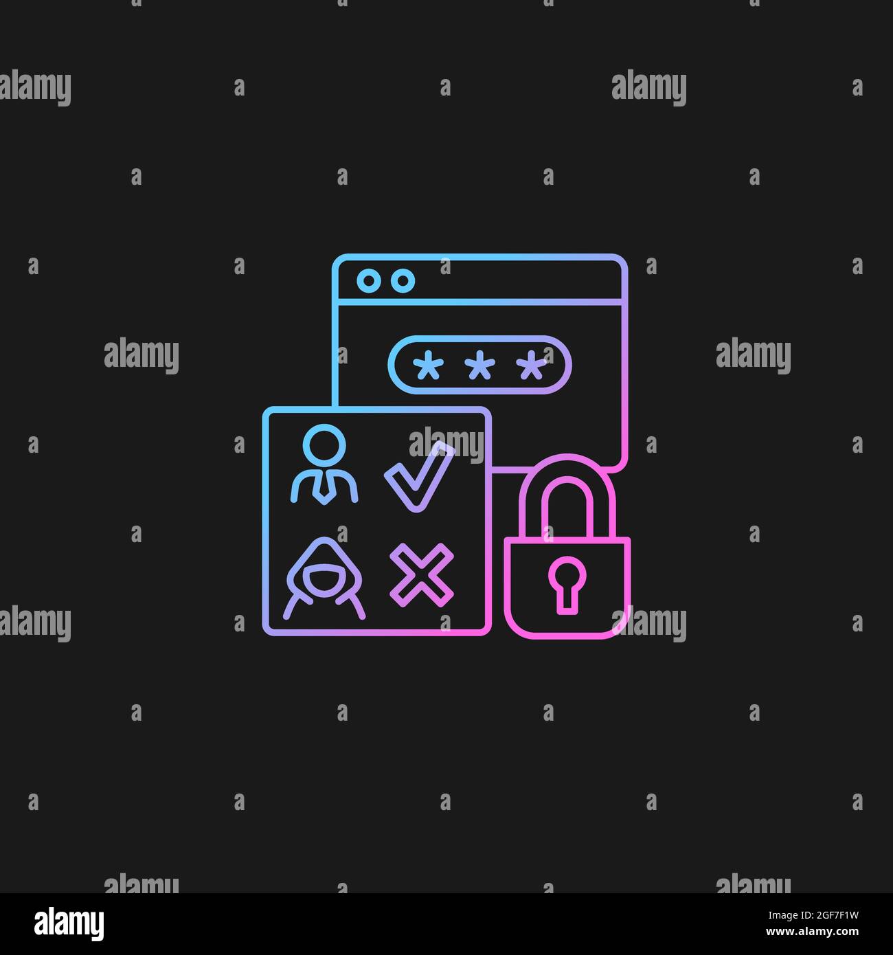 Access control gradient vector icon for dark theme Stock Vector Image ...