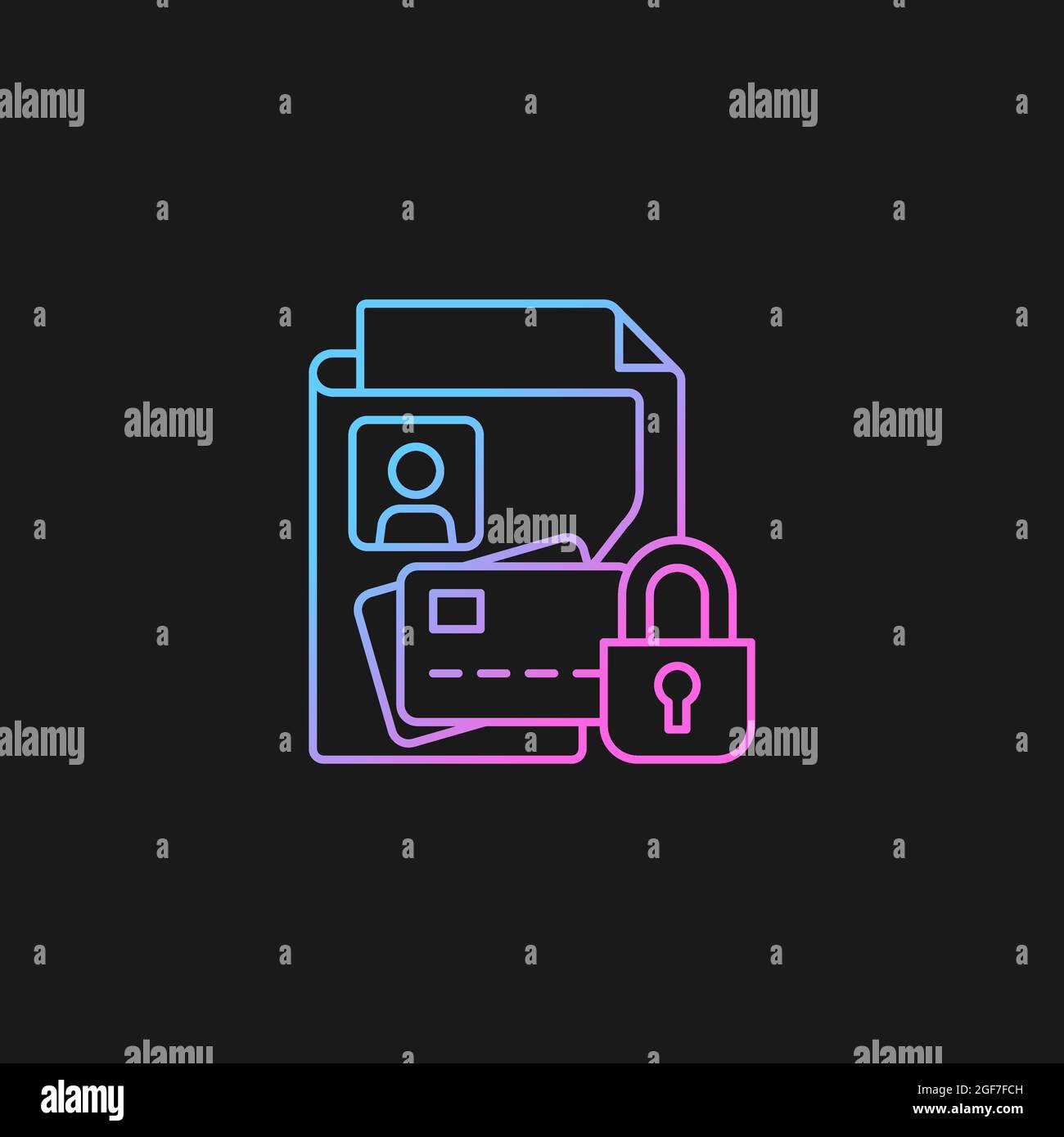 Nonpublic personal information gradient vector icon for dark theme Stock Vector