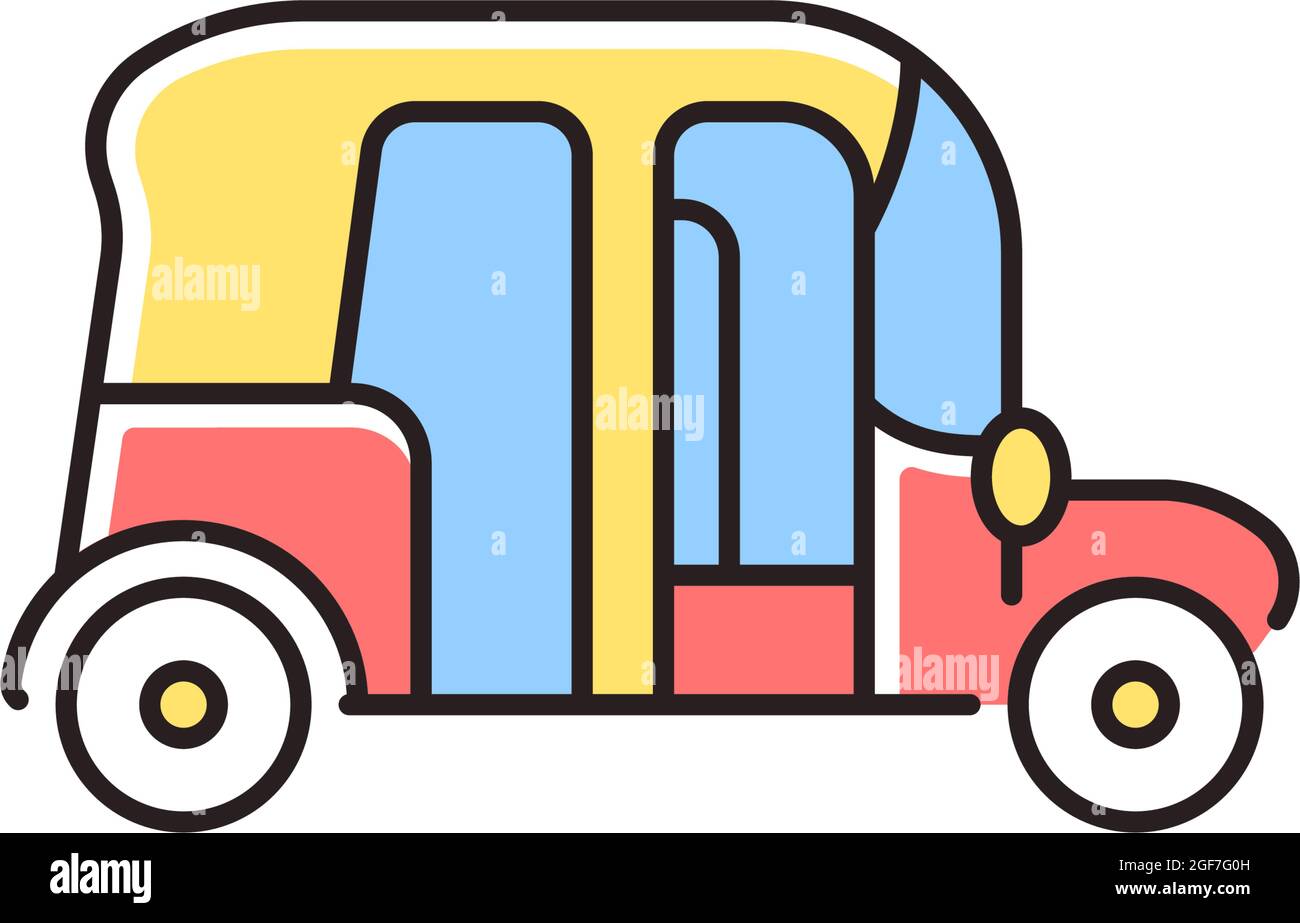 Auto rickshaw RGB color icon Stock Vector
