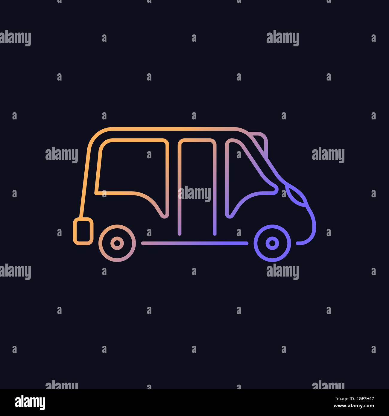 Minibus gradient vector icon for dark theme Stock Vector Image & Art ...