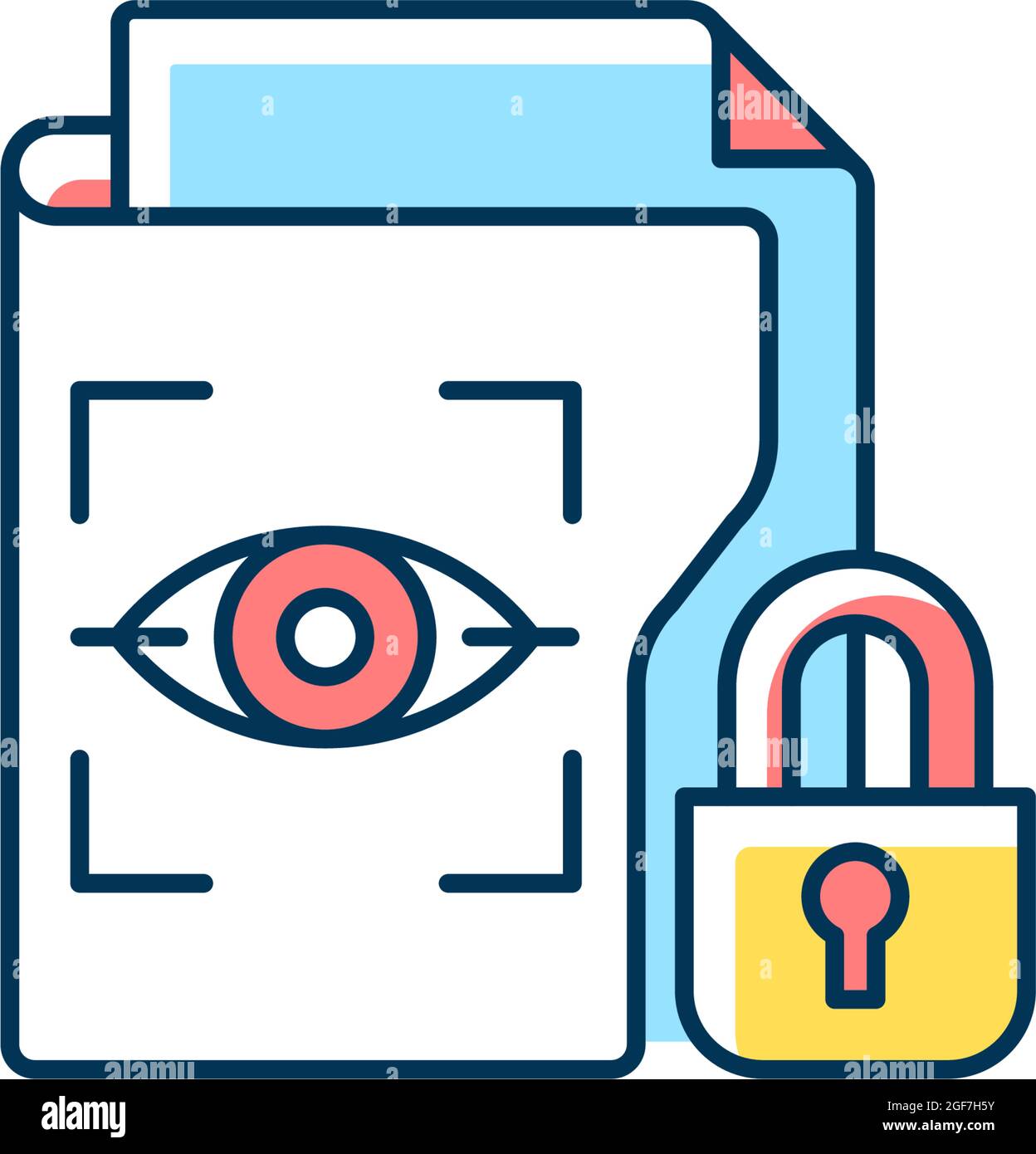 Protected biometric data RGB color icon Stock Vector