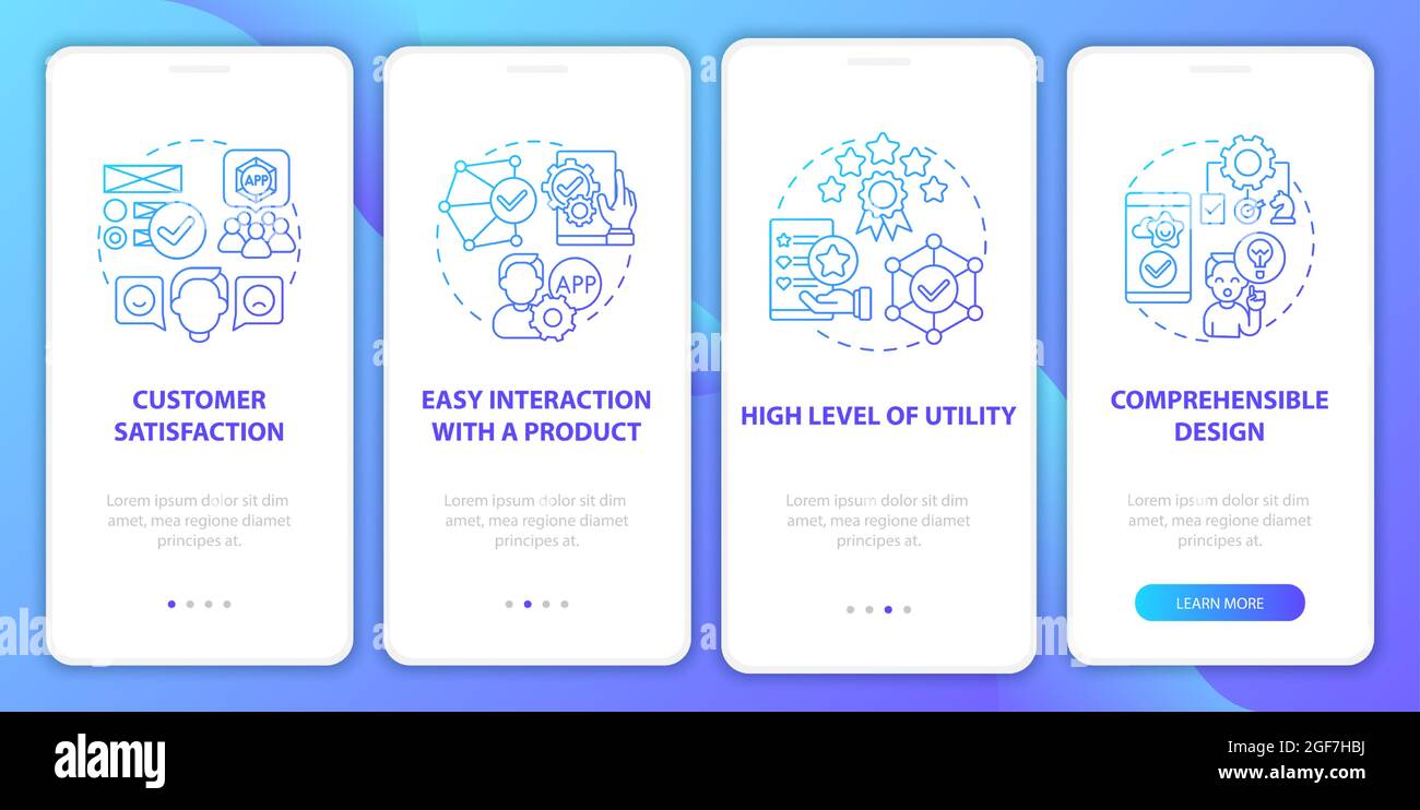 Usability assessment onboarding mobile app page screen Stock Vector ...