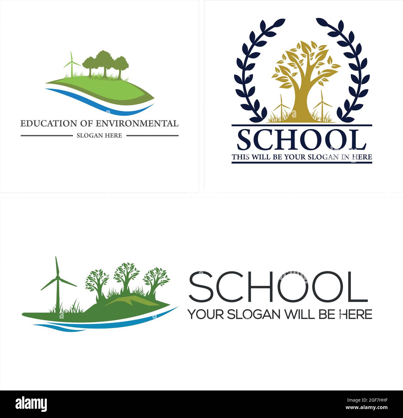 Education of environmental logo design Stock Vector